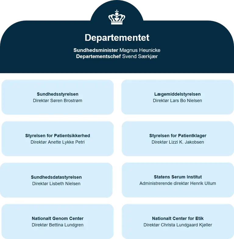 Organisationsdiagram for koncernen